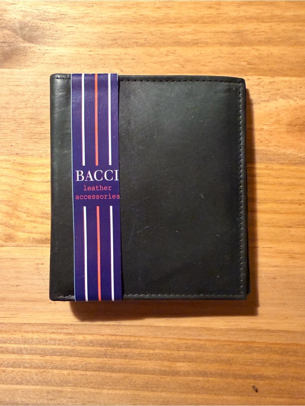 Black Leather Bi-Fold Wallet